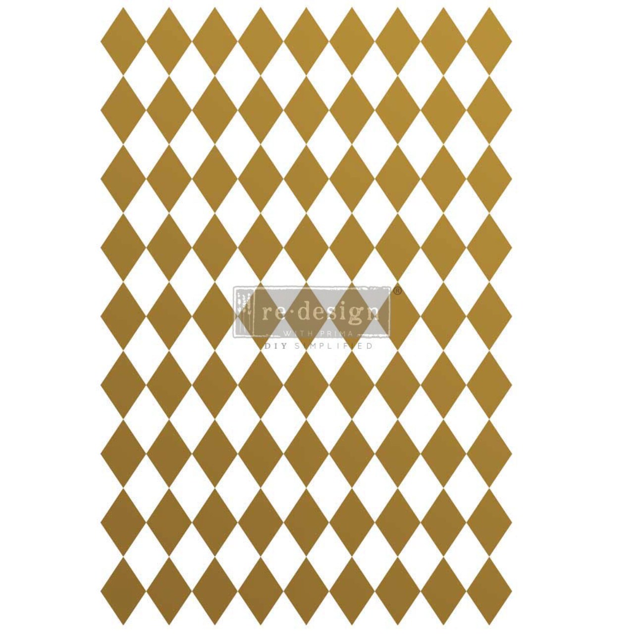Redesign With Prima Decor Transfers - Gold Harlequin - total sheet size 24"x 35" , cut into 2 sheets 655350657741